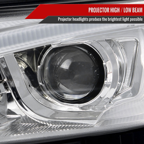 Spec D Projector Headlights w/ LED DRL Light Bar (Chrome): Scion tC 2011 - 2013 (tC2)