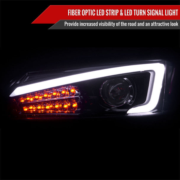 Spec D Projector Headlights w/ LED DRL Light Bar (Smoke): Scion tC 2011 - 2013 (tC2)