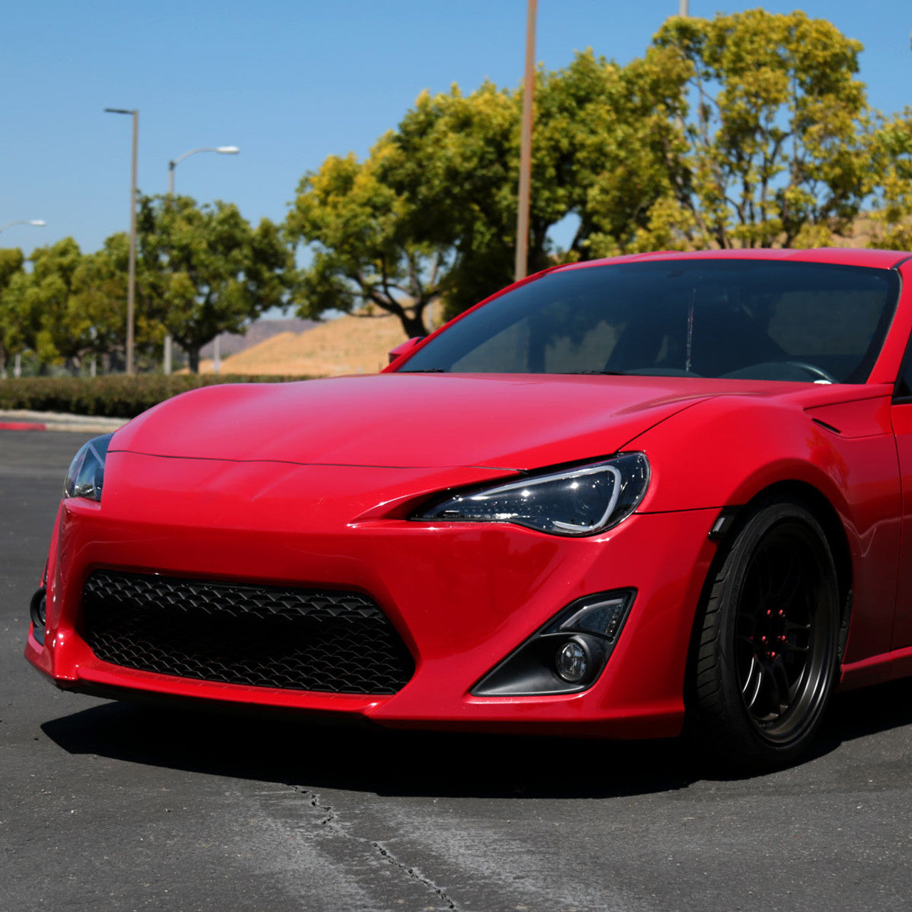 Spec D Projector Headlights w/ LED Light Bar (Glossy Black): Scion FRS 2013 - 2016