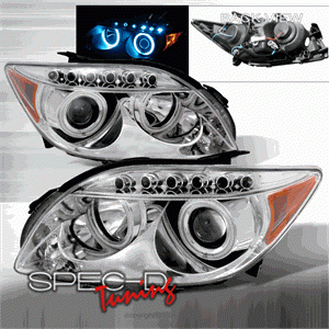 Spec D Dual Halo Projector Headlights (Chrome): Scion tC 2005 - 2010