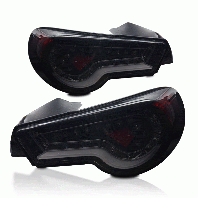 Winjet LED Tail Lights (Black / Smoke): Scion FR-S 2013 - 2016