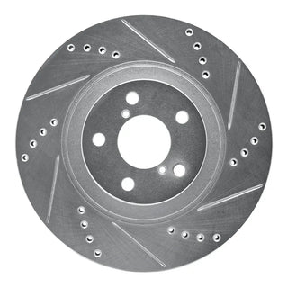 R1 Concepts Silver Drilled & Slotted Brake Rotor (FRONT RIGHT): Scion FR-S (04-25)