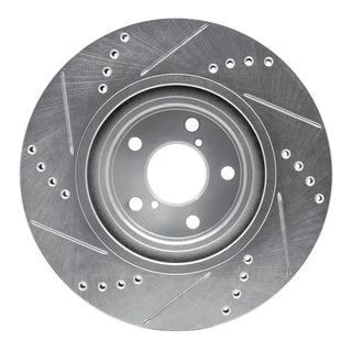 R1 Concepts Silver Drilled & Slotted Brake Rotor (FRONT RIGHT): Scion FR-S (04-25)