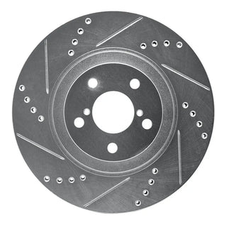 R1 Concepts 04-25 Silver Drilled & Slotted Brake Rotor (FRONT LEFT): Fits Most BRZ/FR-S/86/GR86 Models