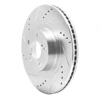 R1 Concepts 04-25 Silver Drilled & Slotted Brake Rotor (FRONT LEFT): Fits Most BRZ/FR-S/86/GR86 Models