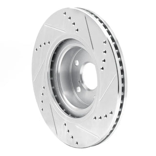 R1 Concepts 04-25 Silver Drilled & Slotted Brake Rotor (FRONT LEFT): Fits Most BRZ/FR-S/86/GR86 Models