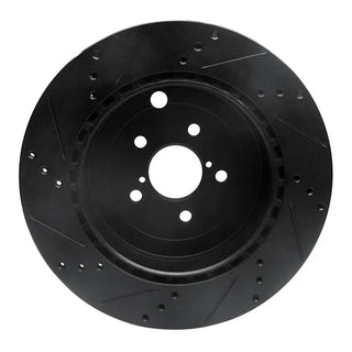 R1 Concepts Black Drilled & Slotted Brake Rotor (REAR RIGHT): Subaru BRZ (17-25)