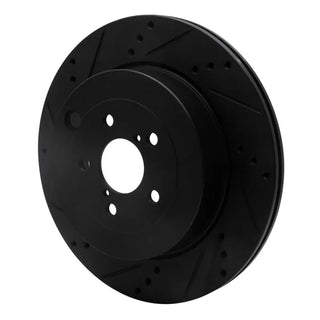 R1 Concepts Black Drilled & Slotted Brake Rotor (REAR LEFT): Subaru BRZ (17-25)