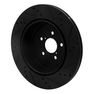 R1 Concepts Black Drilled & Slotted Brake Rotor (REAR LEFT): Subaru BRZ (17-25)