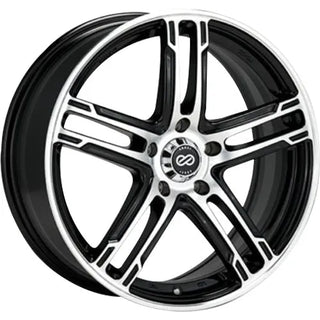 Enkei FD-05 Black w/ Machined Spoke Faces & Outer Lip Ring 17x7 | 5x100 (434-770-8050BKM)