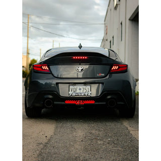 OLM V2 F1 Rear Brake Light Smoke Lens, Black Base, Red Bar 2022-2026 BRZ / GR86