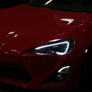 Spec D Projector Headlights w/ LED Light Bar (Glossy Black): Scion FRS 2013 - 2016