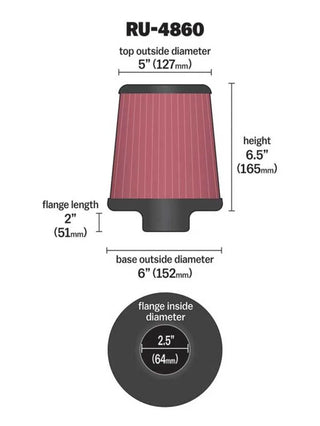 K&N Universal Rubber Filter: Scion xB (2004 - 2006) & Scion tC (2005 - 2010)
