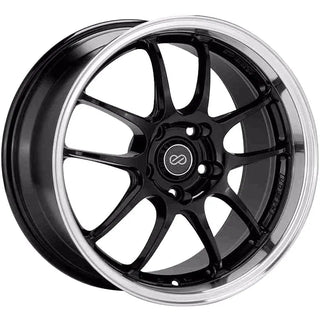 Enkei PF01 Black w/ Machined Lip 17x9 | 5x114.3 (460-790-6535BKM)