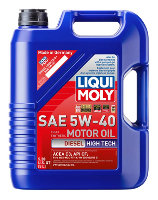 Liqui Moly Diesel High Tech Motor Oil 5W40: Fits Most Models