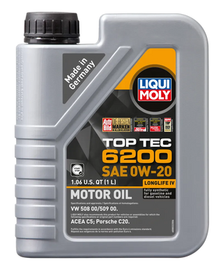 LIQUI MOLY Top Tec 6200 Motor Oil SAE 0W20: Toyota GR Supra (2020-25)