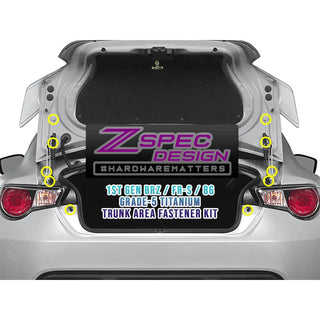 ZSPEC Trunk Dress Up Bolts Kit for 2013-2021 Scion FR-S, Subaru BRZ, Toyota 86 - Titanium
