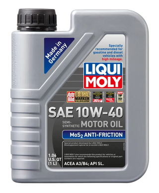 Liqui Moly MoS2 Anti-Friction Motor Oil 10W40: Fits Most Models