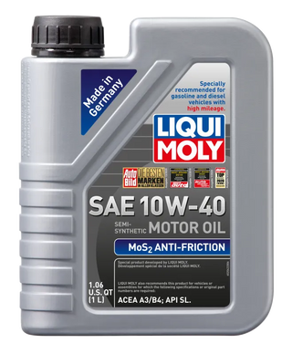 Liqui Moly MoS2 Anti-Friction Motor Oil 10W40: Fits Most Models