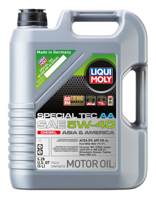LIQUI MOLY Special Tec AA Motor Oil SAE 5W40 Diesel: Fits Most Models