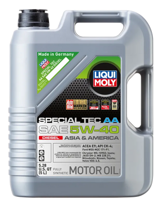 LIQUI MOLY Special Tec AA Motor Oil SAE 5W40 Diesel: Fits Most Models