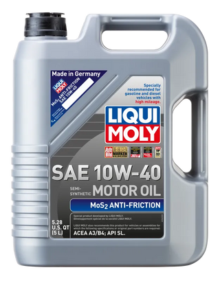 LIQUI MOLY MoS2 Anti-Friction Motor Oil 10W40: Fits Most Models