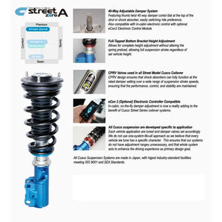 Cusco Street Zero-A Coilovers: Toyota GR Corolla 2023+ AWD (GZEA14H) 40-Way Adj