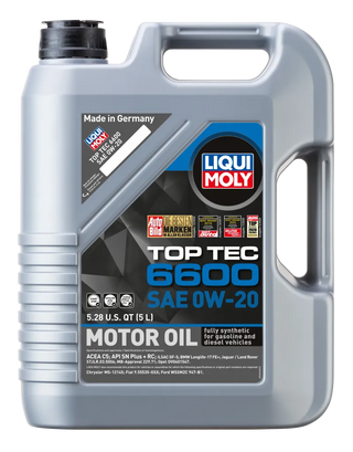 LIQUI MOLY 5L Top Tec 6600 Motor Oil SAE 0W20