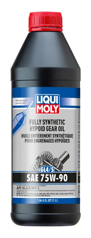 LIQUI MOLY Fully Synthetic Hypoid Gear Oil 75W90: Subaru BRZ, Toyota GR Corolla, Scion tC, xB