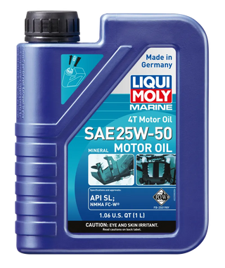 Liqui Moly Marine 4T Motor Oil SAE 25W50: Fits Most Models