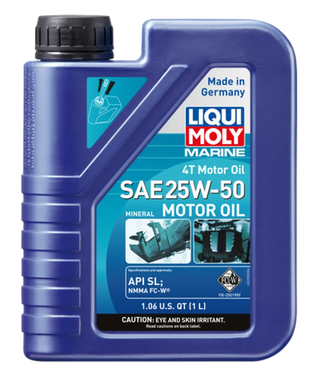 Liqui Moly Marine 4T Motor Oil SAE 25W50: Fits Most Models