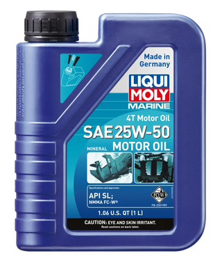 Liqui Moly Marine 4T Motor Oil SAE 25W50: Fits Most Models