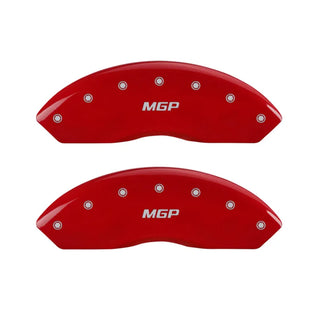 MGP Caliper Covers (FRONT AND REAR): Toyota 86 (17-19) w/ Red Finish Silver Characters