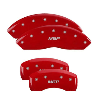 MGP Caliper Covers (FRONT AND REAR): Toyota 86 (17-19) w/ Red Finish Silver Characters