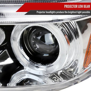Spec D Dual Halo Projector Headlights w/ Eyebrow CHROME: Scion tC 2005 - 2010