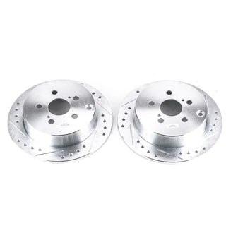 PowerStop Rear Drilled and Slotted Rotors (REAR): Pontiac Vibe 2003 - 2006 & Scion tC 2005 - 2010