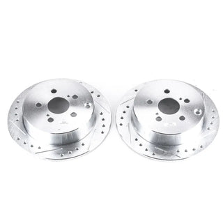 PowerStop Rear Drilled and Slotted Rotors (REAR): Pontiac Vibe 2003 - 2006 & Scion tC 2005 - 2010