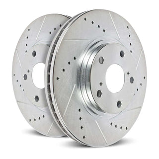 PowerStop Rear Drilled and Slotted Rotors (REAR): Pontiac Vibe 2003 - 2006 & Scion tC 2005 - 2010