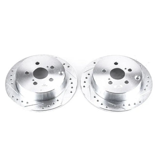 PowerStop Rear Drilled and Slotted Rotors (REAR): Pontiac Vibe 2003 - 2006 & Scion tC 2005 - 2010