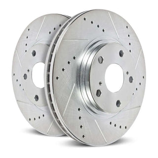 PowerStop Rear Drilled and Slotted Rotors (REAR): Pontiac Vibe 2003 - 2006 & Scion tC 2005 - 2010