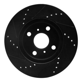 R1 04-06 Scion XB Front Right Drilled & Slotted Black Brake Rotor