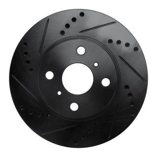 R1 04-06 Scion XB Front Left Drilled & Slotted Black Brake Rotor