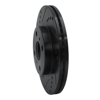R1 04-06 Scion XB Front Left Drilled & Slotted Black Brake Rotor