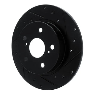 R1 11-16 Scion TC Rear Right Drilled & Slotted Black Brake Rotor