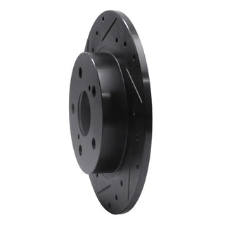 R1 11-16 Scion TC Rear Left Drilled & Slotted Black Brake Rotor