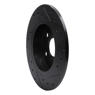 R1 11-16 Scion TC Rear Left Drilled & Slotted Black Brake Rotor