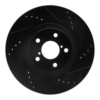 R1 04-25 ScIon FR-S Front Right Drilled & Slotted Black Brake Rotor