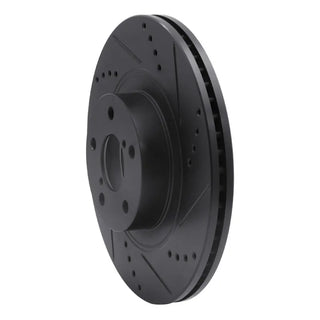 R1 04-25 ScIon FR-S Front Right Drilled & Slotted Black Brake Rotor