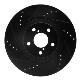 R1 04-25 ScIon FR-S Front Left Drilled & Slotted Black Brake Rotor