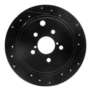 R1 10-25 ScIon FR-S Rear Right Drilled & Slotted Black Brake Rotor